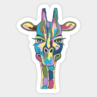 ABSTRACT Giraffe Painting Sticker